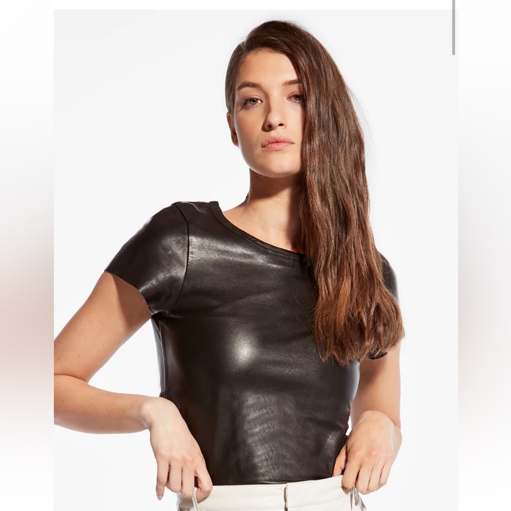 AS by DF leather t shirt